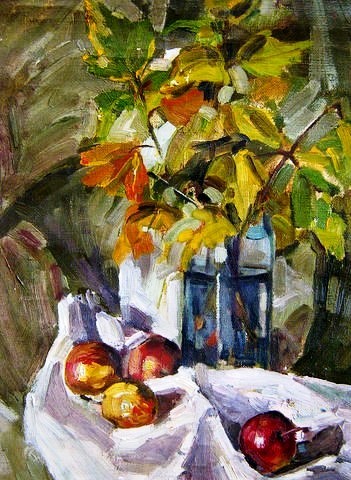 Е.Косова Натюрморт с яблоками холст